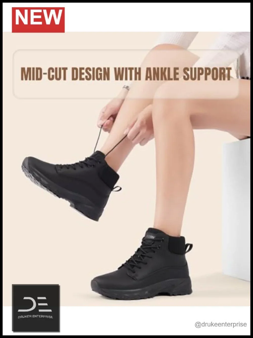 Non Slip Work Boots Women Slip Resistant Waterproof Faux Leather Ankle Boots